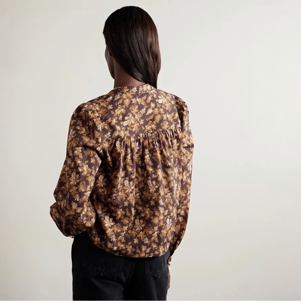 Chic Floral Button-Up Blouse - image 2